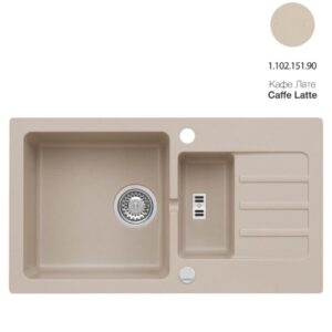 1.102.151.90 MALIBU 80 Мийка AXIS гранітна, кафе лате, сифон POP-UP